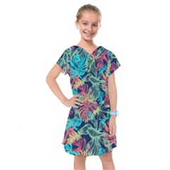 Leaves Tropical Picture Plant Kids  Drop Waist Dress by Simbadda