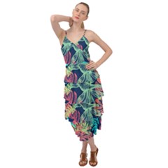 Leaves Tropical Picture Plant Layered Bottom Dress