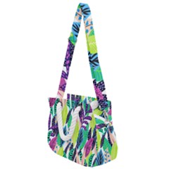 Leaves Drawing Pattern Nature Rope Handles Shoulder Strap Bag