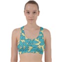 Leaves Dried Leaves Stamping Blue Yellow Back Weave Sports Bra View1