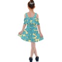 Leaves Dried Leaves Stamping Blue Yellow Kids  Shoulder Cutout Chiffon Dress View2