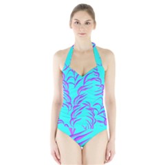 Branches Leaves Colors Summer Halter Swimsuit by Simbadda