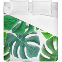 Tropical Greens Leaves Design Duvet Cover (king Size) by Simbadda