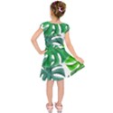 Tropical Greens Leaves Design Kids  Short Sleeve Dress View2