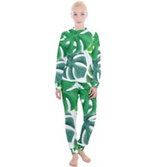 Tropical Greens Leaves Design Women s Lounge Set