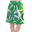 Tropical Greens Leaves Design Fishtail Chiffon Skirt View1