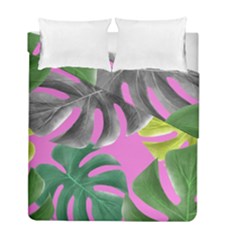 Tropical Greens Leaves Design Duvet Cover Double Side (full/ Double Size) by Simbadda