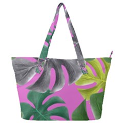 Tropical Greens Leaves Design Full Print Shoulder Bag by Simbadda