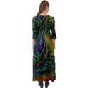 Fractal Art Background Image Button Up Maxi Dress View2