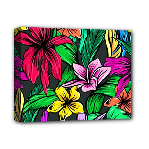 Hibiscus Flower Plant Tropical Deluxe Canvas 14  X 11  (stretched) by Simbadda