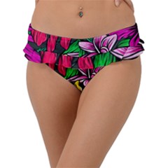 Hibiscus Flower Plant Tropical Frill Bikini Bottom by Simbadda