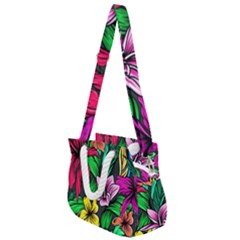 Hibiscus Flower Plant Tropical Rope Handles Shoulder Strap Bag