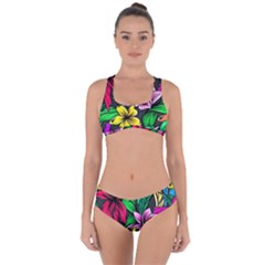 Hibiscus Flower Plant Tropical Criss Cross Bikini Set by Simbadda