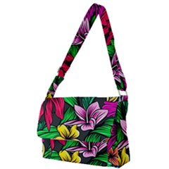 Hibiscus Flower Plant Tropical Full Print Messenger Bag by Simbadda