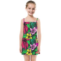 Hibiscus Flower Plant Tropical Kids  Summer Sun Dress by Simbadda