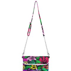 Hibiscus Flower Plant Tropical Mini Crossbody Handbag by Simbadda