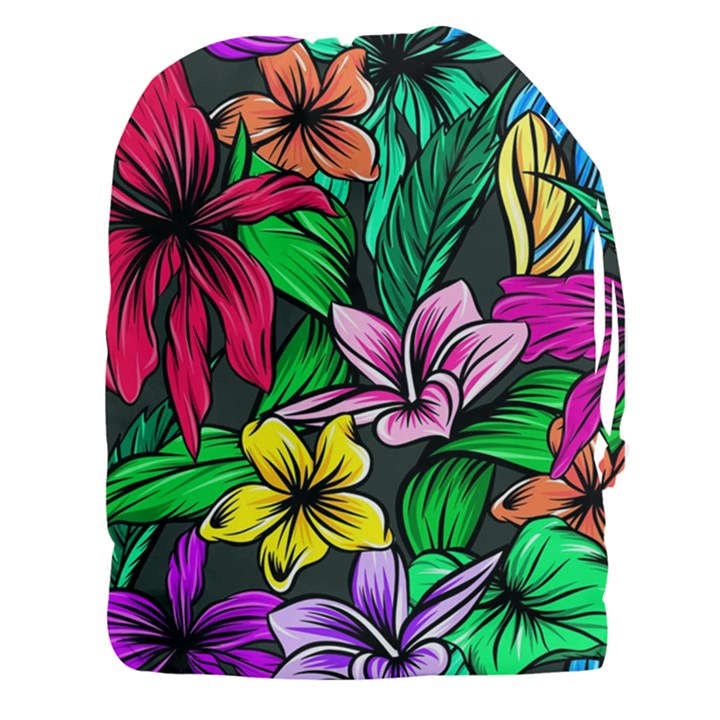 Hibiscus Flower Plant Tropical Drawstring Pouch (XXXL)