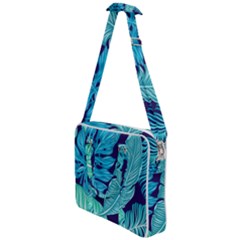 Tropical Greens Leaves Design Cross Body Office Bag