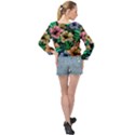 Hibiscus Flower Plant Tropical Banded Bottom Chiffon Top View2