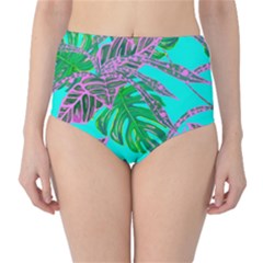 Painting Oil Leaves Reason Pattern Classic High-waist Bikini Bottoms