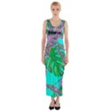 Painting Oil Leaves Reason Pattern Fitted Maxi Dress View1