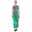 Painting Oil Leaves Reason Pattern Fitted Maxi Dress View2