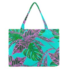 Painting Oil Leaves Reason Pattern Zipper Medium Tote Bag by Simbadda