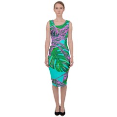 Painting Oil Leaves Reason Pattern Sleeveless Pencil Dress by Simbadda