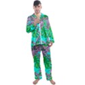 Painting Oil Leaves Reason Pattern Men s Satin Pajamas Long Pants Set View1