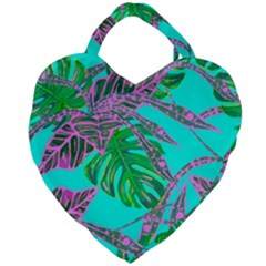 Painting Oil Leaves Reason Pattern Giant Heart Shaped Tote by Simbadda