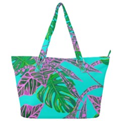 Painting Oil Leaves Reason Pattern Full Print Shoulder Bag by Simbadda