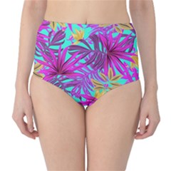 Tropical Greens Leaves Design Classic High-waist Bikini Bottoms by Simbadda