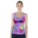 Tropical Greens Leaves Design Racer Back Sports Top View1