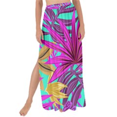 Tropical Greens Leaves Design Maxi Chiffon Tie-up Sarong by Simbadda