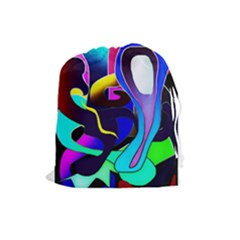 Curvy Collage Drawstring Pouch (large) by bloomingvinedesign