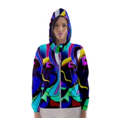 Curvy Collage Women s Hooded Windbreaker