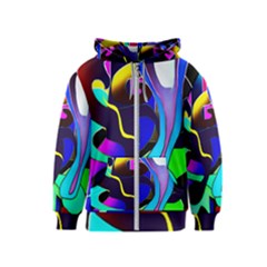 Curvy Collage Kids  Zipper Hoodie