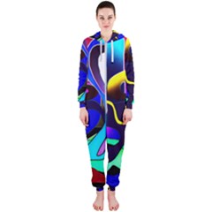 Curvy Collage Hooded Jumpsuit (ladies) 