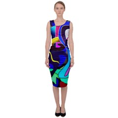 Curvy Collage Sleeveless Pencil Dress by bloomingvinedesign