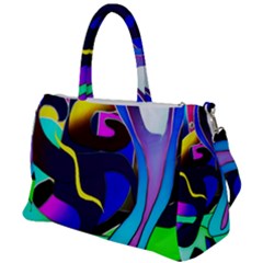 Curvy Collage Duffel Travel Bag by bloomingvinedesign