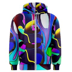 Curvy Collage Men s Zipper Hoodie