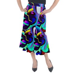 Curvy Collage Midi Mermaid Skirt