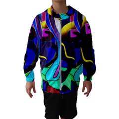 Curvy Collage Kids  Hooded Windbreaker