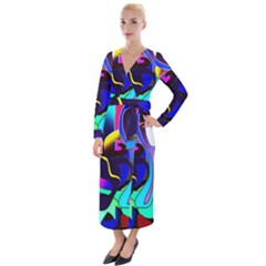 Curvy Collage Velvet Maxi Wrap Dress by bloomingvinedesign