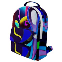 Curvy Collage Flap Pocket Backpack (small) by bloomingvinedesign