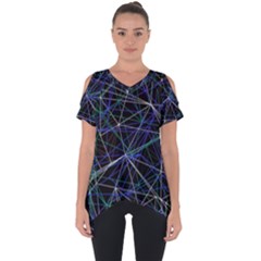 Abstract Background Reason Texture Cut Out Side Drop Tee by Simbadda