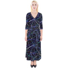 Abstract Background Reason Texture Quarter Sleeve Wrap Maxi Dress