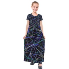 Abstract Background Reason Texture Kids  Short Sleeve Maxi Dress by Simbadda