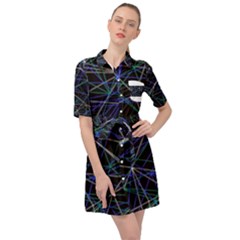 Abstract Background Reason Texture Belted Shirt Dress