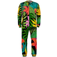 Tropical Greens Leaves Design OnePiece Jumpsuit (Men) 